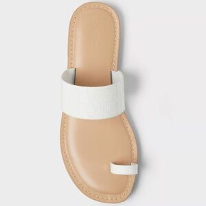 Universal Thread Women’s White Croc-Texture Toe-Ring Slide Sandals Various sizes